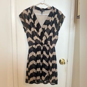 Aqua Beige and Black Polyester Apparel